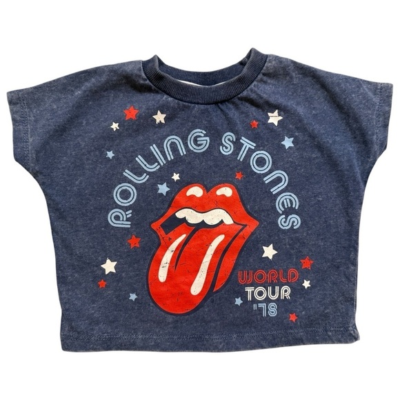 the Rolling Stones Other - Rolling Stones World Tour ’78 Graphic Tee Baby 18M Blue Rock Band Shirt